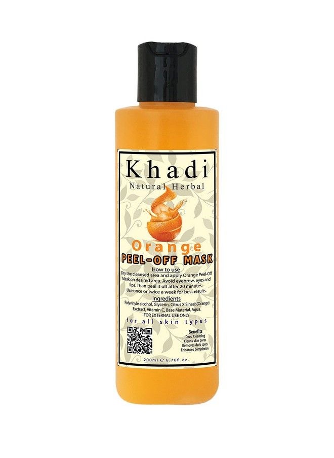 Khadi Natural Herbal - Orange Peeloff Mask For Acne And Wrinkles For Men And Women 200Ml - Image 1