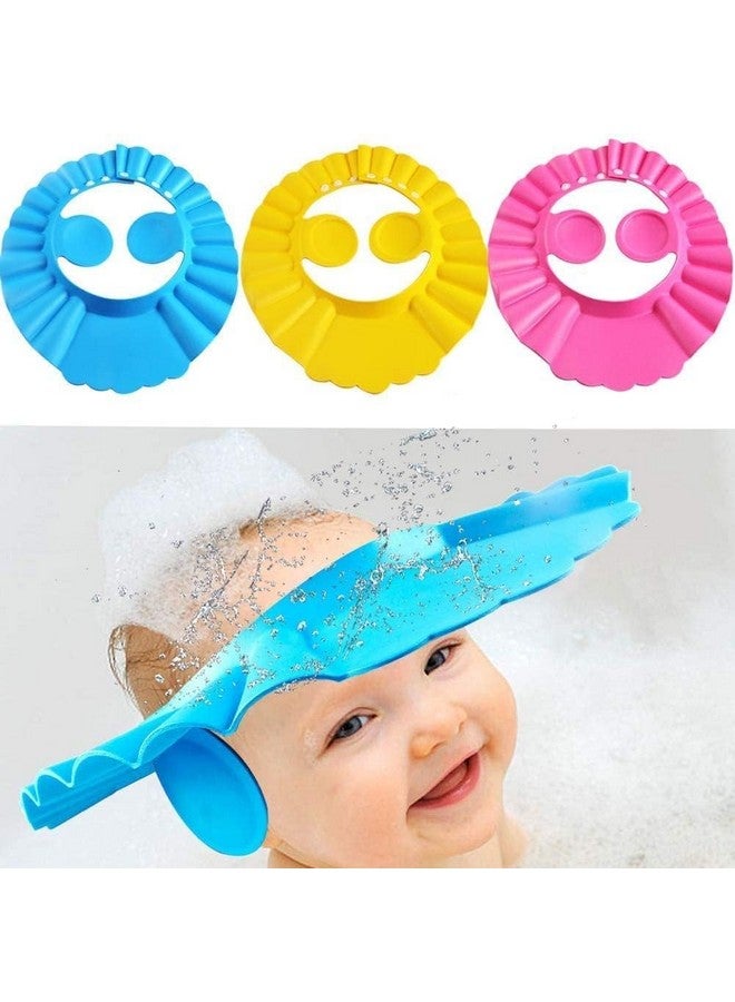 WENGTY Baby Shower caps Adjustable Safe Soft Bathing Baby Shower Hair Wash Cap for Children, Baby Bath Cap Shower Protection for Eye and Ear (Multicolour) - Image 1