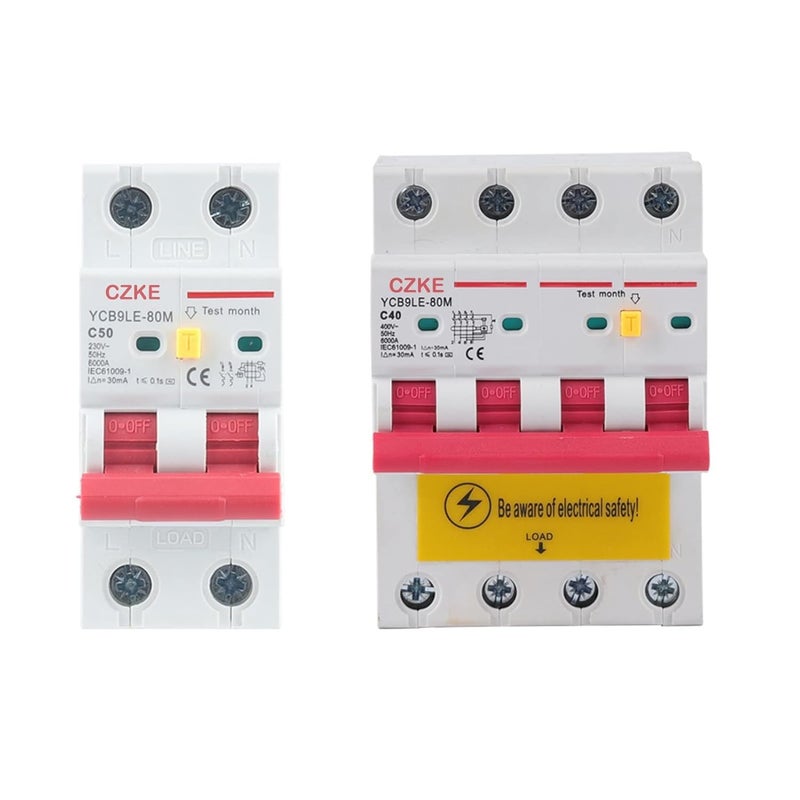 YCB6HLN 63 RCBO MCB 2P 20A 30mA قاطع دائرة التيار المتبقي للحماية من التجاوزات الحالية والتسرب الكهربائي - Image 3