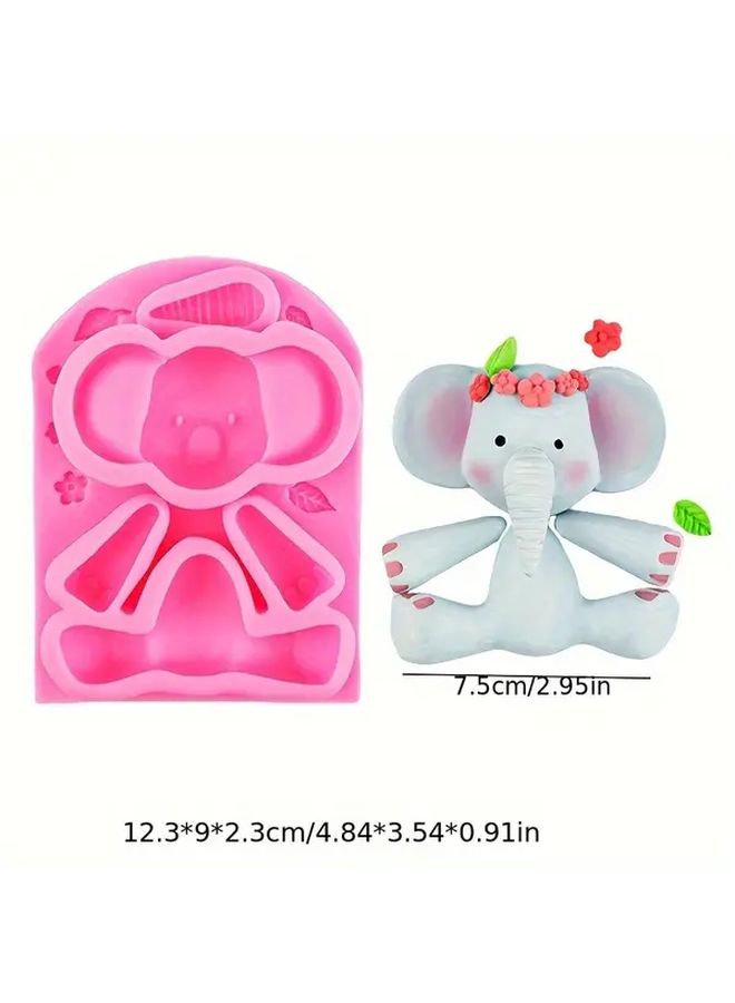 Gray Silicone Mold Set For Chocolate Cake Decorations Elephant Lion Monkey Zebra Giraffe - Image 4