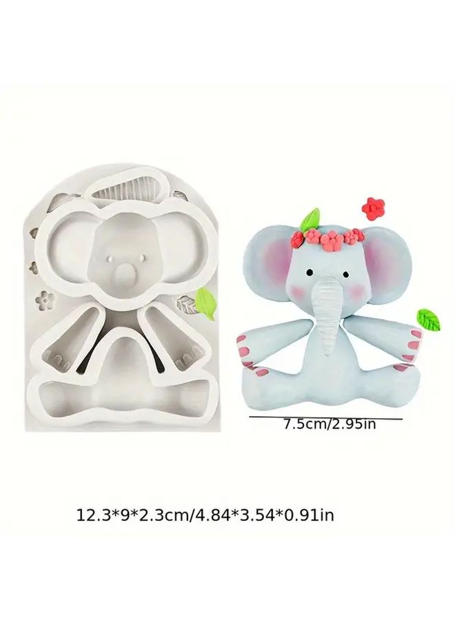Gray Silicone Mold Set For Chocolate Cake Decorations Elephant Lion Monkey Zebra Giraffe - Image 3