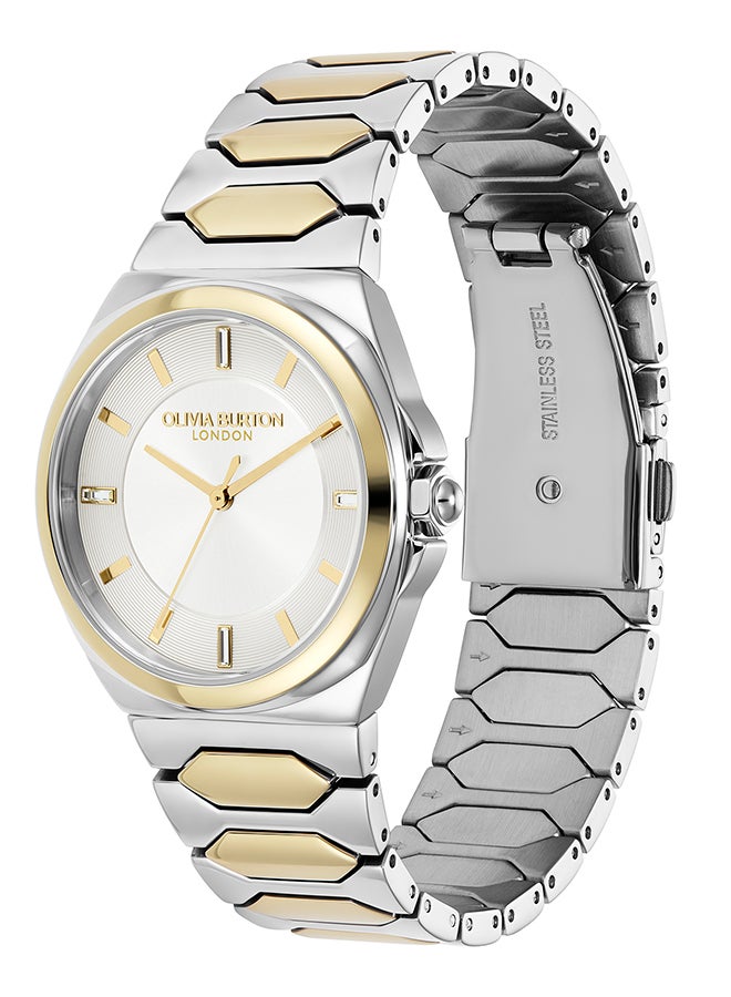 OLIVIA BURTON ساعة نسائية بحالة من الفولاذ المقاوم للصدأ مع وسادة أنالوج - Image 2