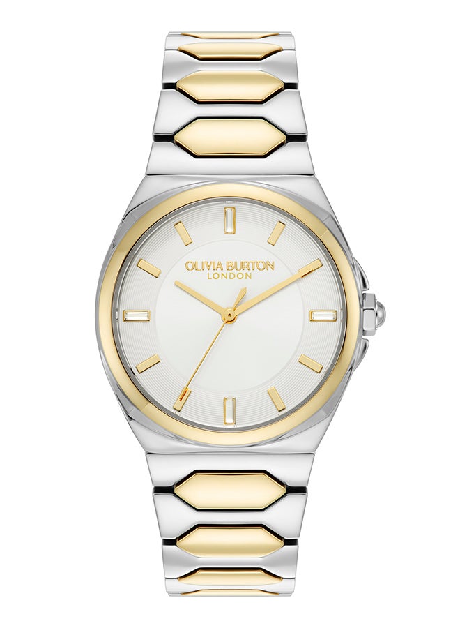 OLIVIA BURTON ساعة نسائية بحالة من الفولاذ المقاوم للصدأ مع وسادة أنالوج - Image 1