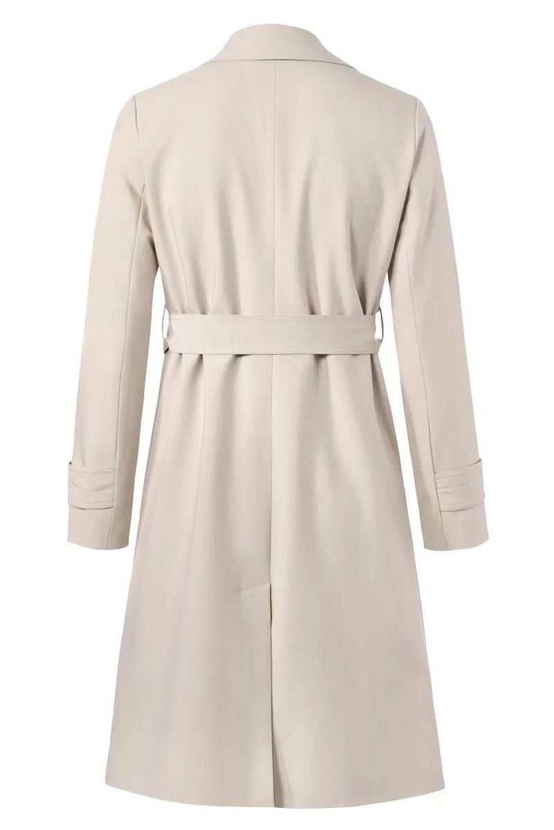 Tchibo معطف ترنش طويل بأكمام طويلة للنساء، بيج - Image 3