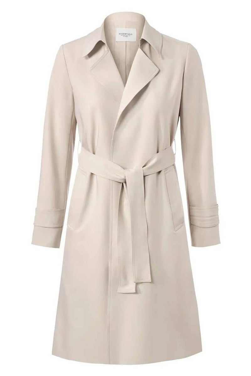 Tchibo معطف ترنش طويل بأكمام طويلة للنساء، بيج - Image 2
