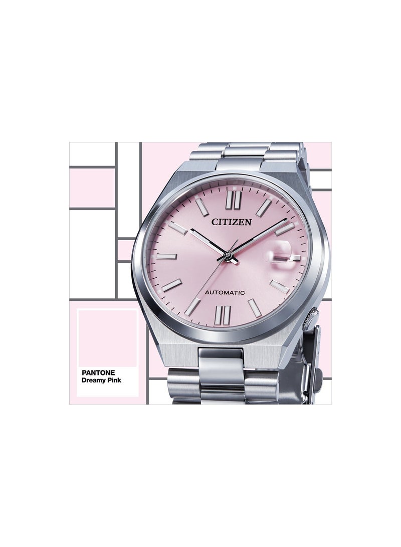 CITIZEN x Pantone NJ0158-89X Mechanical Dreamy Pink Dial Stainless Steel Watch - Image 4