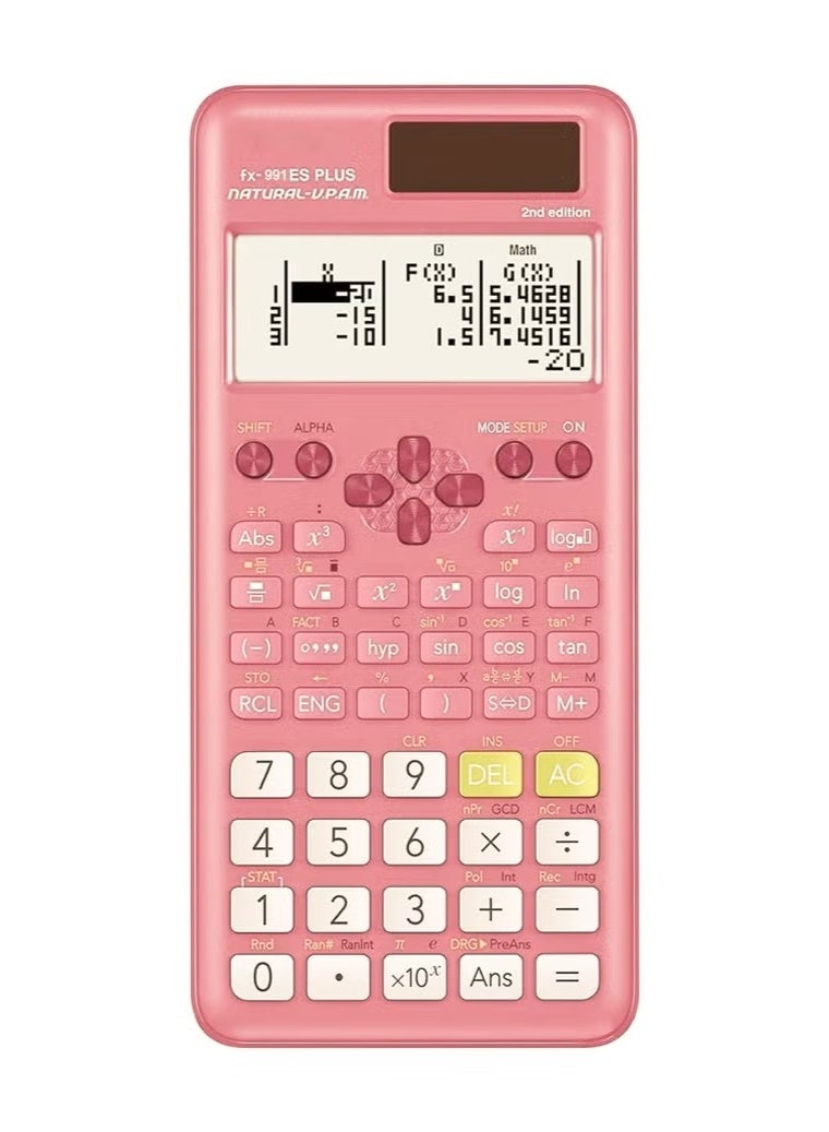 بريمو بلس آلة حاسبة علمية موديل FX-991ES Plus الإصدار الثاني باللون الوردي. - Image 4