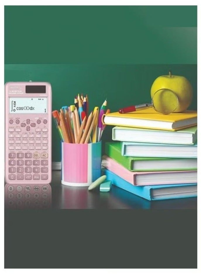 PRIMO PLUS Scientific Calculator - Stylish Pink, 417 Functions, Dual Power (Solar + Battery), Natural Textbook Display - Professional Choice for High School & University Students." - Image 2
