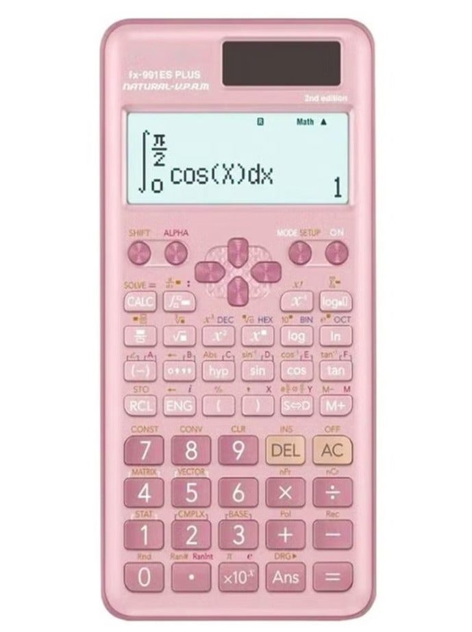 PRIMO PLUS Scientific Calculator - Stylish Pink, 417 Functions, Dual Power (Solar + Battery), Natural Textbook Display - Professional Choice for High School & University Students." - Image 1
