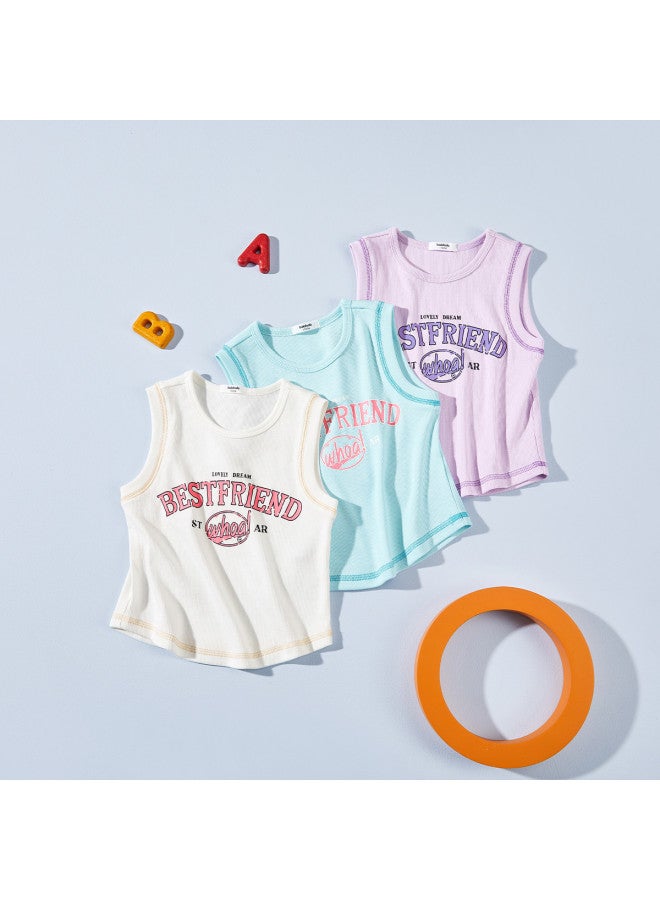 Balabala Kids Tank Top Girls T-shirt 2025 Summer New Fashion Sleeveless Sporty Sweet & Cool Style For Big Girls - Image 3
