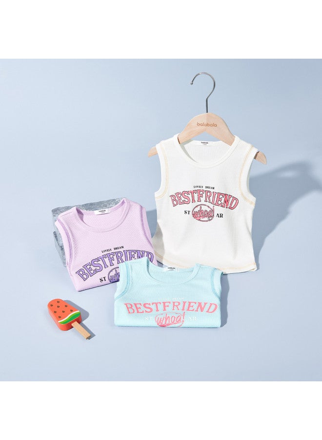 Balabala Kids Tank Top Girls T-shirt 2025 Summer New Fashion Sleeveless Sporty Sweet & Cool Style For Big Girls - Image 5