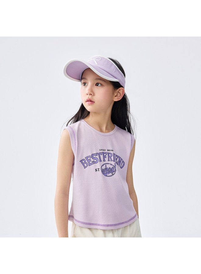 Balabala Kids Tank Top Girls T-shirt 2025 Summer New Fashion Sleeveless Sporty Sweet & Cool Style For Big Girls - Image 4