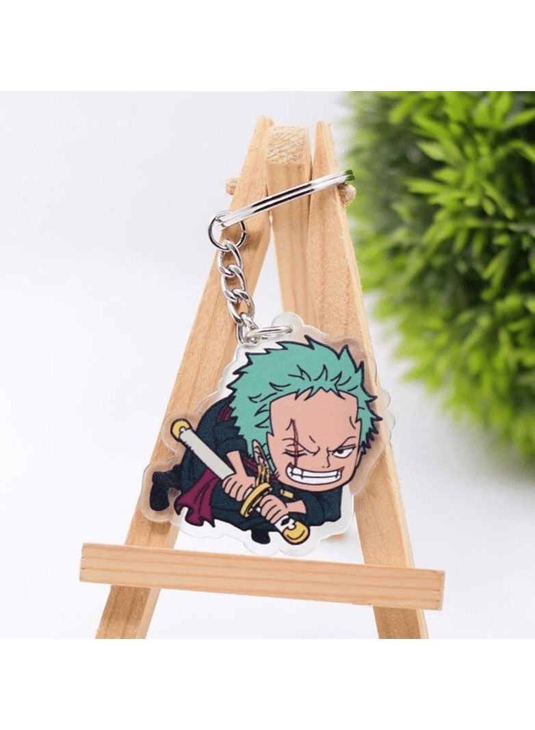 Japan Cartoon Anime ONE PIECE Keychain Acrylic Double Sided Transparent