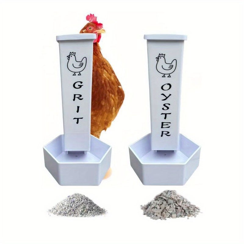 2pcs Hanging Small Animal Feeding Bowls Chicken Oyster Shell Feeder Gravel Feeder Combo For Chickens Coop Accessories Rabbit Watering Tools - Image 2