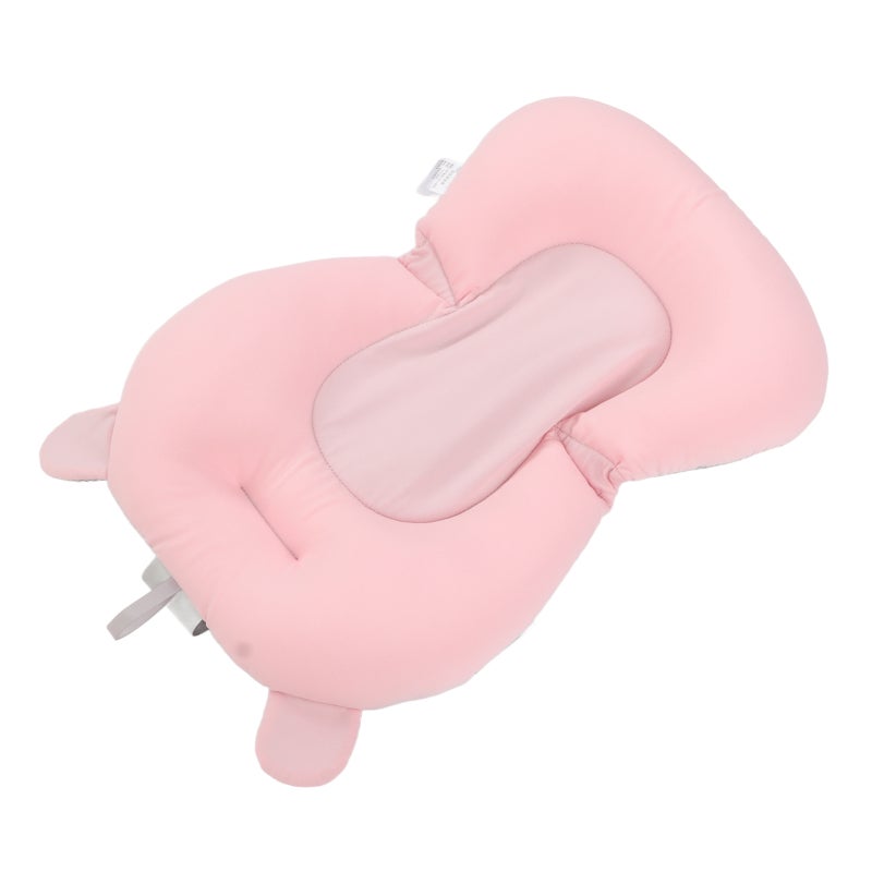 Baby Bath Support Pillow: Pink Bear, 0-12 Months, 3 Snap Safety Belts, Odorless 3-Layer Fabric, Foldable Floating Bath Cushion - Easy Clean, Full Body Wrapping Support for Newborn Baby Tub Baths - Image 5