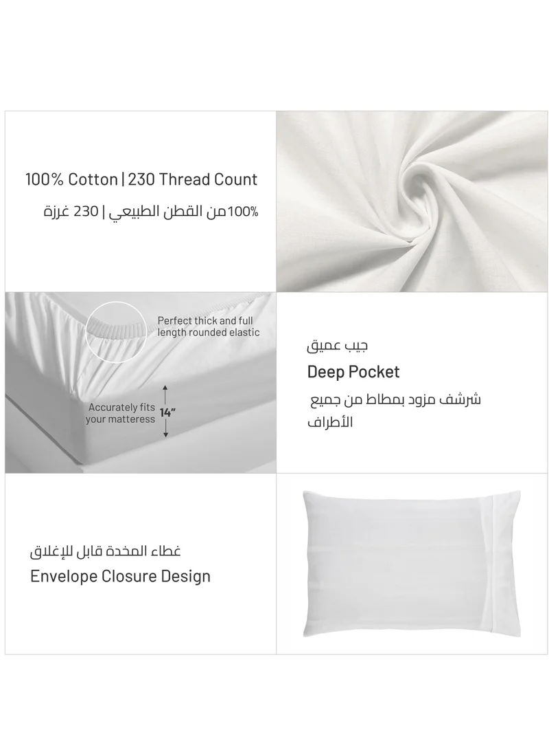 Donetella Cotton Comforter Set 5-Pcs Single Size Reversible Printed Comforter Set With Super Soft Down Alternative Filling,Pastel Gray