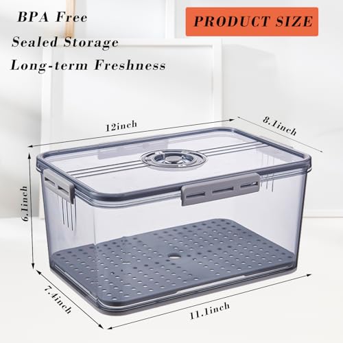 Honbuty Bread Box Bread Boxes with Lid for Kitchen Counter, Airtight Loaf Bread Storage Container,Large Time Recording Bread Keeper for Homemade Bread, Toast, Bagel, Donut and Cookies (Grey) - Image 3