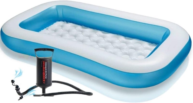 LONGMIRE 5.5ft Portable,Inflatable & Foldable Kids Swimming Pool with Air Pump Baby Bath Tub Water Pool for Kid and Adults,Outdoor&Indoor Kids Bathing Tub - Image 1