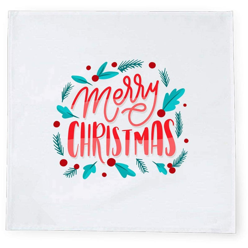 Khakee 6 Pcs Christmas Theme Tafta Silk Table Napkins 10x 10 for Xmas Decoration Christmas OrnamentsChristmas Gift npxmas125P - Image 2