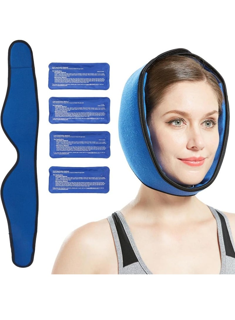 Face Ice Pack for Jaw Head and Chin Adjustable Hot and Cold Wrap for Wisdom Teeth and TMJ Pain Relief - Image 1