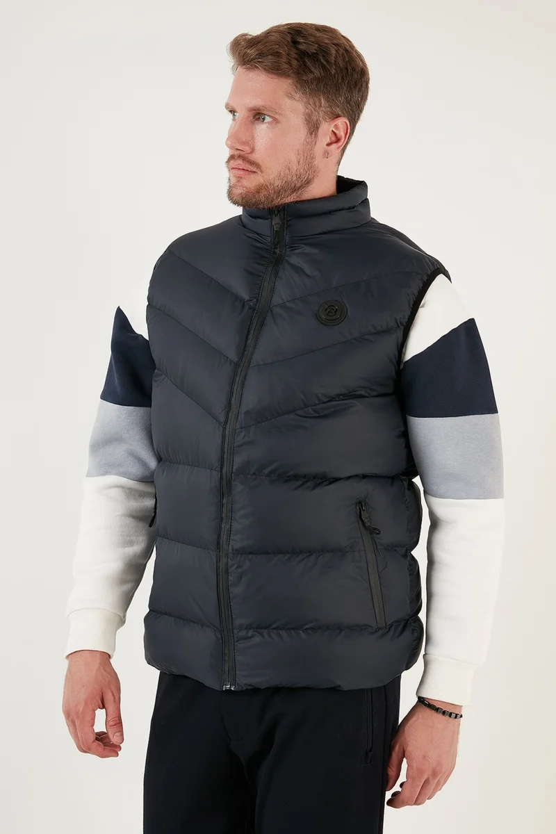 Buratti Slim Fit Water and Wind Resistant Stand Collar Inflatable Vest Men's Vest 649008