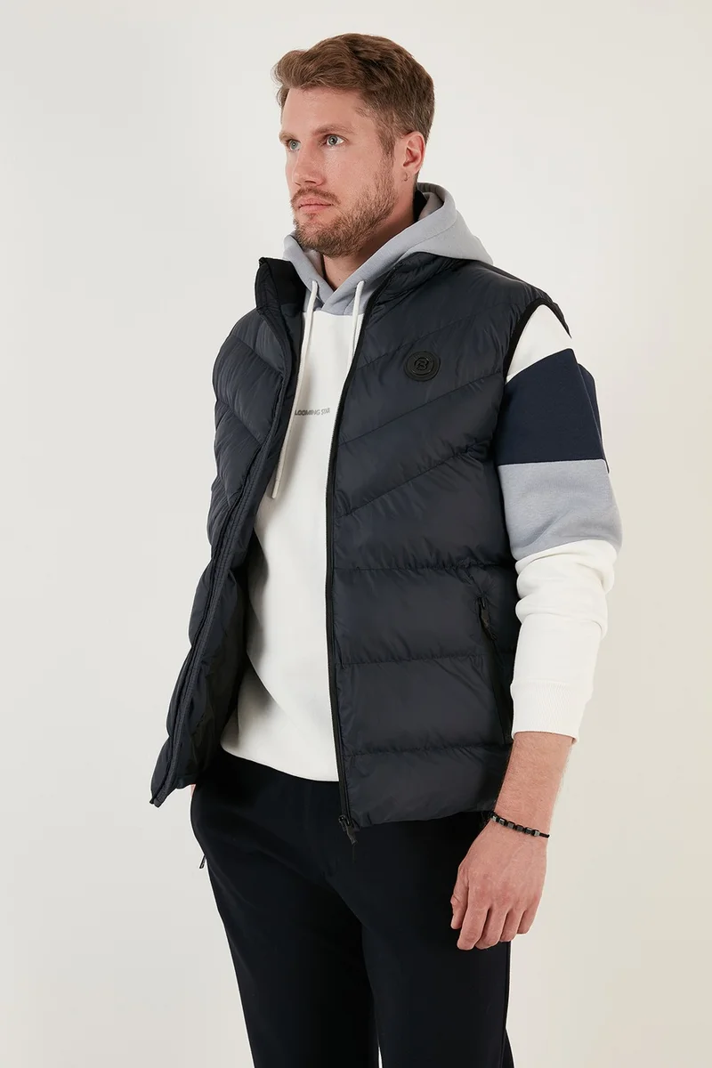 Buratti Slim Fit Water and Wind Resistant Stand Collar Inflatable Vest Men's Vest 649008