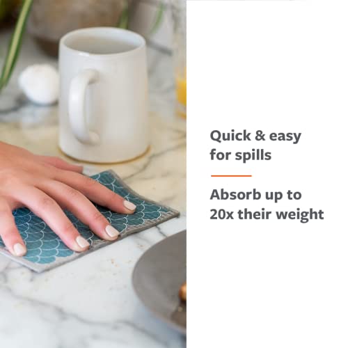 Full Circle Set of 3 Good Sheet Plant-Based Dishcloths – Super-Absorbent Reusable Dish Cloths - Multi-Use Washable Cleaning Cloths/Towels, Scales - Image 2