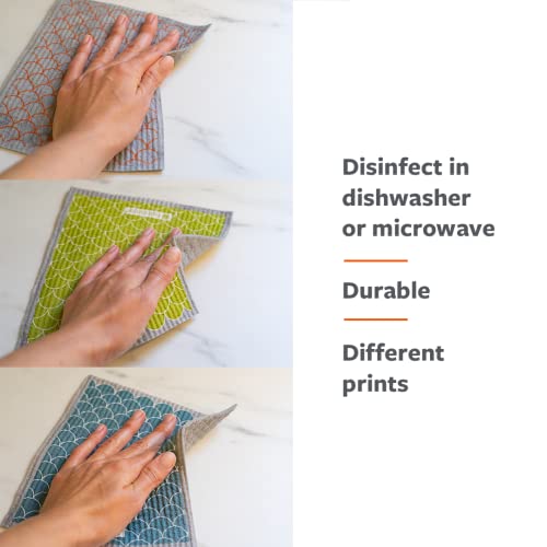 Full Circle Set of 3 Good Sheet Plant-Based Dishcloths – Super-Absorbent Reusable Dish Cloths - Multi-Use Washable Cleaning Cloths/Towels, Scales - Image 4