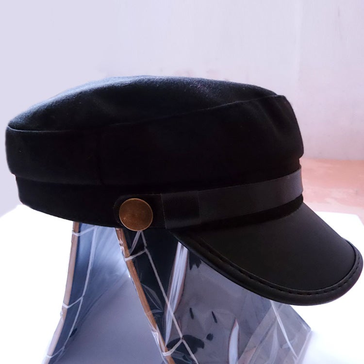 Four Seasons All-Match Hat Chanel Style Navy Hat Black Zhongshan Suit Flat Top Hat May 4Th Youth Republic Of China Student Hat - Image 4