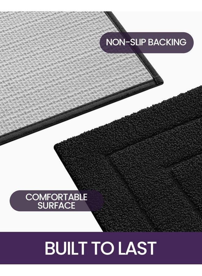 DEXI Bathroom Rug 43x24, Non Slip Washable Bath Mat for Shower Floor, Extra Large Absorbent Soft Bathmat with Rubber Backing, Quick Dry Microfiber Carpet Accessories, Black - Image 5