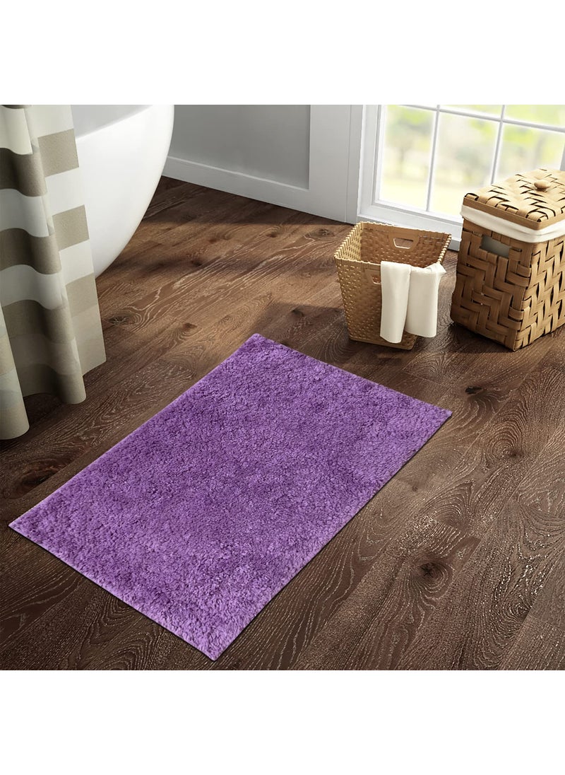 SPACES Spaces DRYLON Bath Mats Small Anti Skid HIGH Durability Stain Resistant Quick Dry(Solid 39CMX60CM)-Violet  - Image 1
