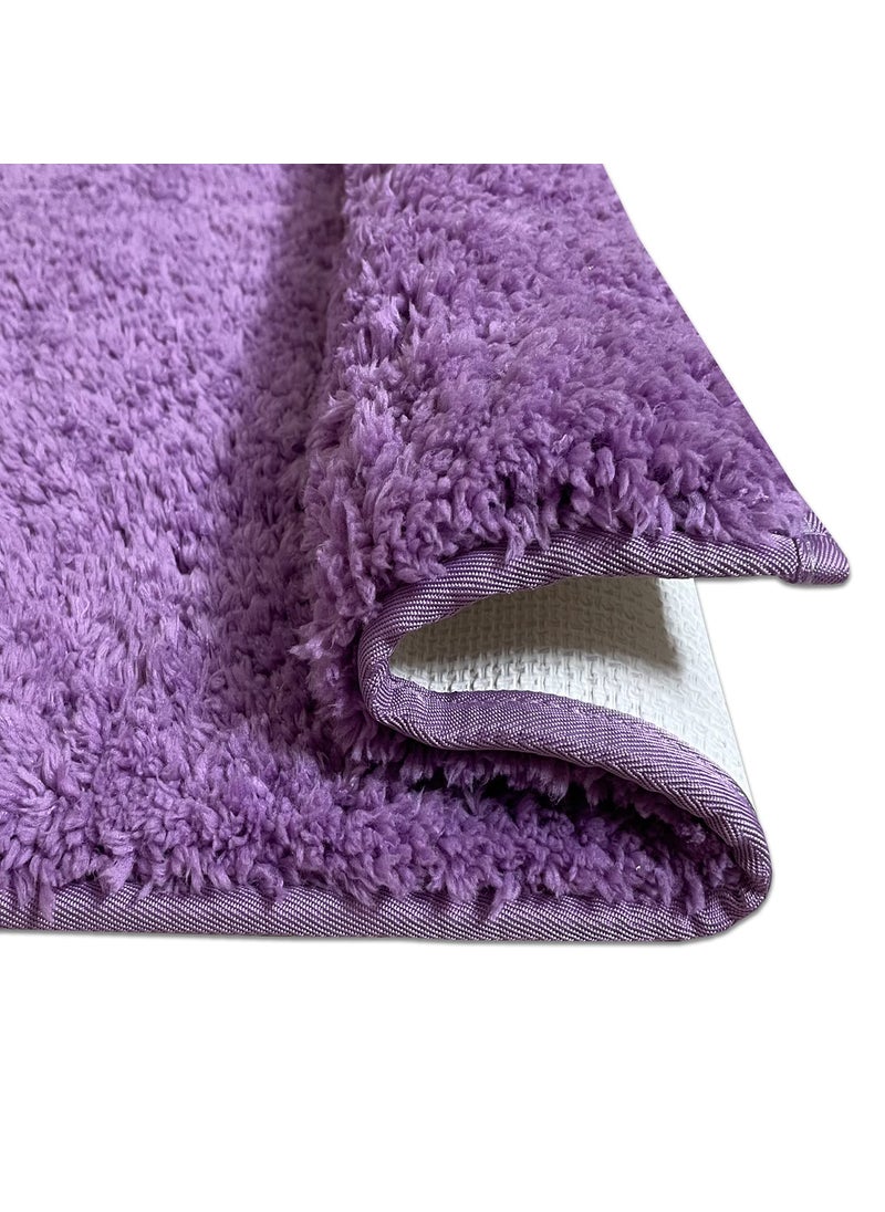 SPACES Spaces DRYLON Bath Mats Small Anti Skid HIGH Durability Stain Resistant Quick Dry(Solid 39CMX60CM)-Violet  - Image 4