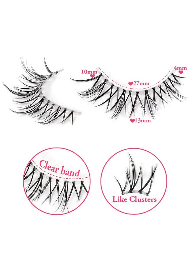 Outopen Ashes Natural Look Japanese Anime Lashes Korean Asian Wispy Spiky Lashes With Clear Band Short Fake Eyelash 10 Pairs Pack By Outopen - Image 3