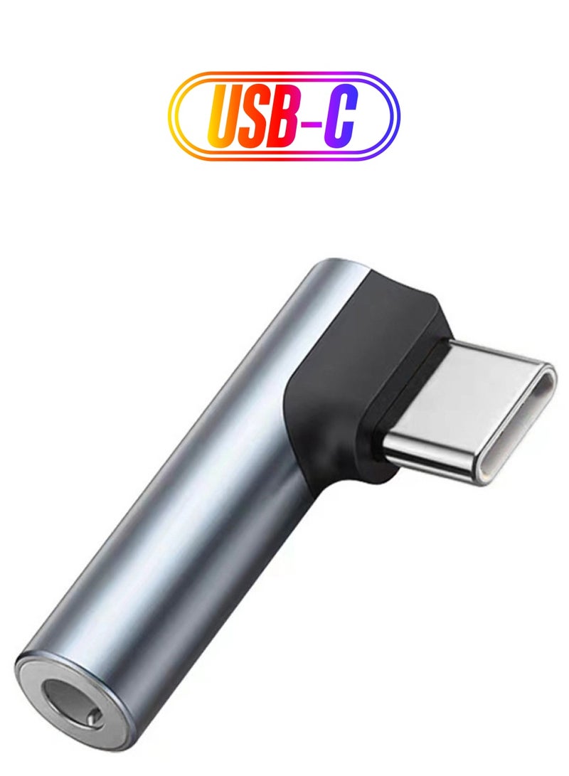 USB C to 3.5mm Audio Headphone Jack Adapter Type C Aux DAC Earphone Stereo Mic HiFi Right Angle Dongle  - Image 1