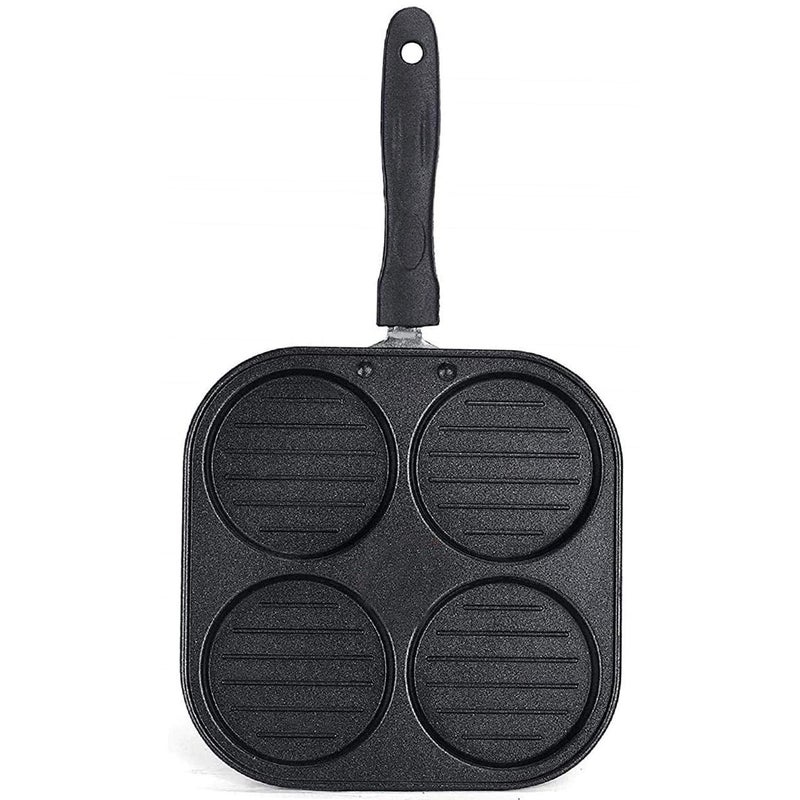 SWAURSAHA SWAURSAHA Non-Stick 4 Cavity Aluminium Uttapam Maker | Mini Uttapam Pan Tawa | Multi Snack Pancake Maker - Black  - Image 5