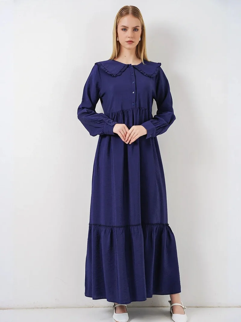 BIG DART BDART Maxi Dress with Baby Collar and Button Closure