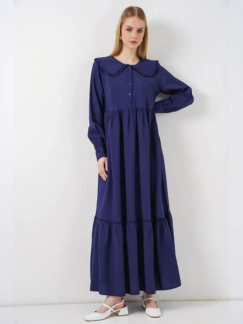 BIG DART BDART Maxi Dress with Baby Collar and Button Closure
