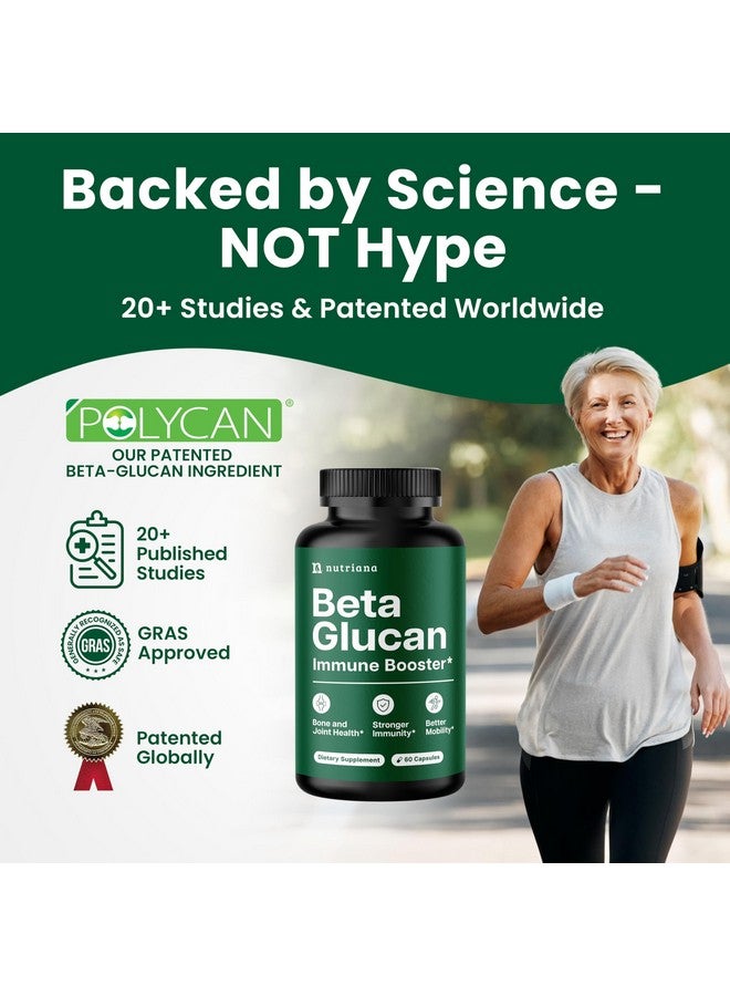 Nutriana Beta Glucan Supplements 1000mg - 1,3/1,6D Beta Glucan Capsules for Immune Support - Natural Beta Glucans Fiber Supplement - 60 Veggie Capsules - Image 2
