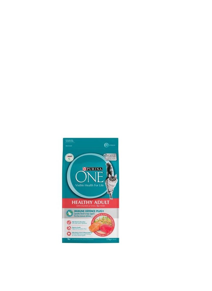 Nestle - Nestle Purina One Healthy Adult Cat Dry F   ood Salmon & Tuna 380g - pack of 2 - Image 1