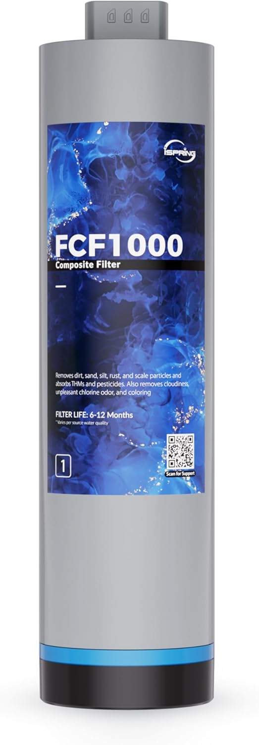 iSpring استبدال فلتر مركب iSpring FCF1000 لنظام تنقية المياه بالتناضح العكسي RO1000 بدون خزان - Image 1