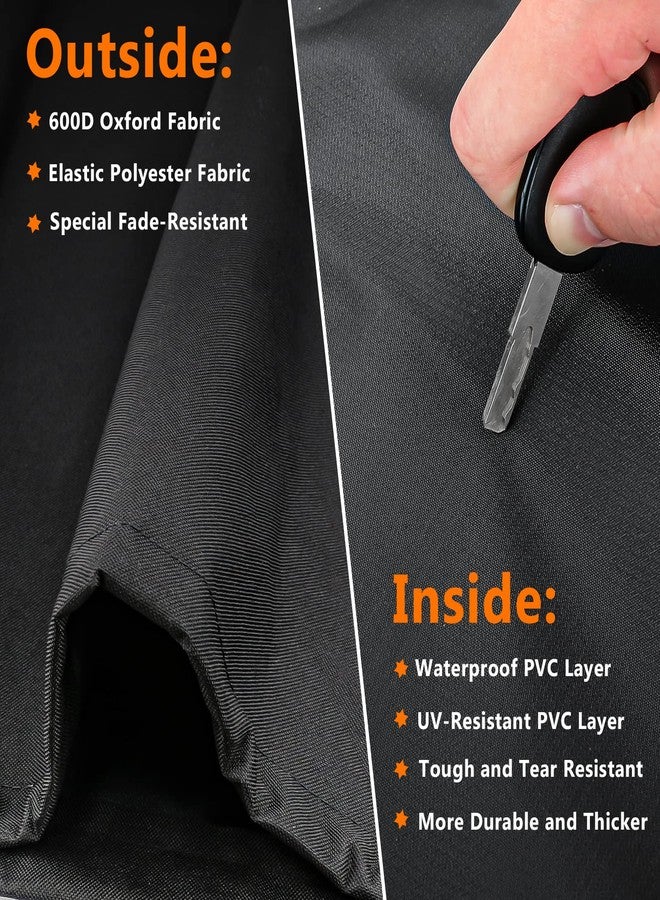 Utheer غطاء شواية Utheer لشوايات Pit Boss 700FB التي تعمل بحبيبات الخشب، 42 × 28.5 × 38 بوصة (عرض × عمق × ارتفاع)، غطاء شواء أسود متين مقاوم للماء مصنوع من قماش 600D - Image 4