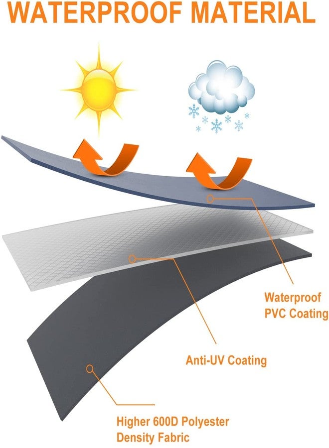 Utheer غطاء شواية Utheer لشوايات Pit Boss 700FB التي تعمل بحبيبات الخشب، 42 × 28.5 × 38 بوصة (عرض × عمق × ارتفاع)، غطاء شواء أسود متين مقاوم للماء مصنوع من قماش 600D - Image 5