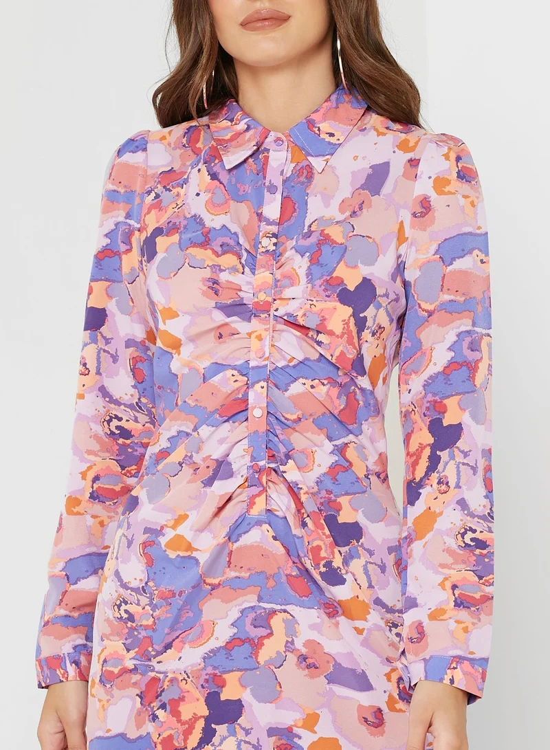 Chi-Chi London Abstract Print Shirtdress