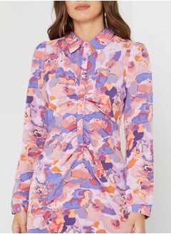 Chi-Chi London Floral Printed Polo Neck Dress  - Image 3
