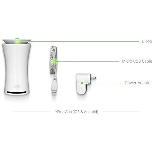 uHoo Indoor Air Quality Sensor – 9 in 1 Smart Air Monitor to Boost Productivity & Health – Breathe Easy Climate Control Meter with CO2 Monitor, Thermometer, Humidity Gauge, Dust, VOC & Allergen Sensor - Image 4