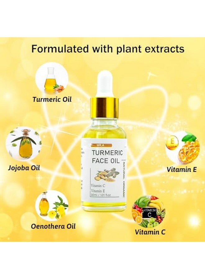 زيت الكركم زيت الكركم للوجه والجسم 100% زيت الكركم العطري الطبيعي النقي مع فيتامين C رائع لتنظيف البشرة وترطيبها وتلطيفها زيت الكركم للوجه لجميع أنواع البشرة (3 قطع 30 مل) - Image 5