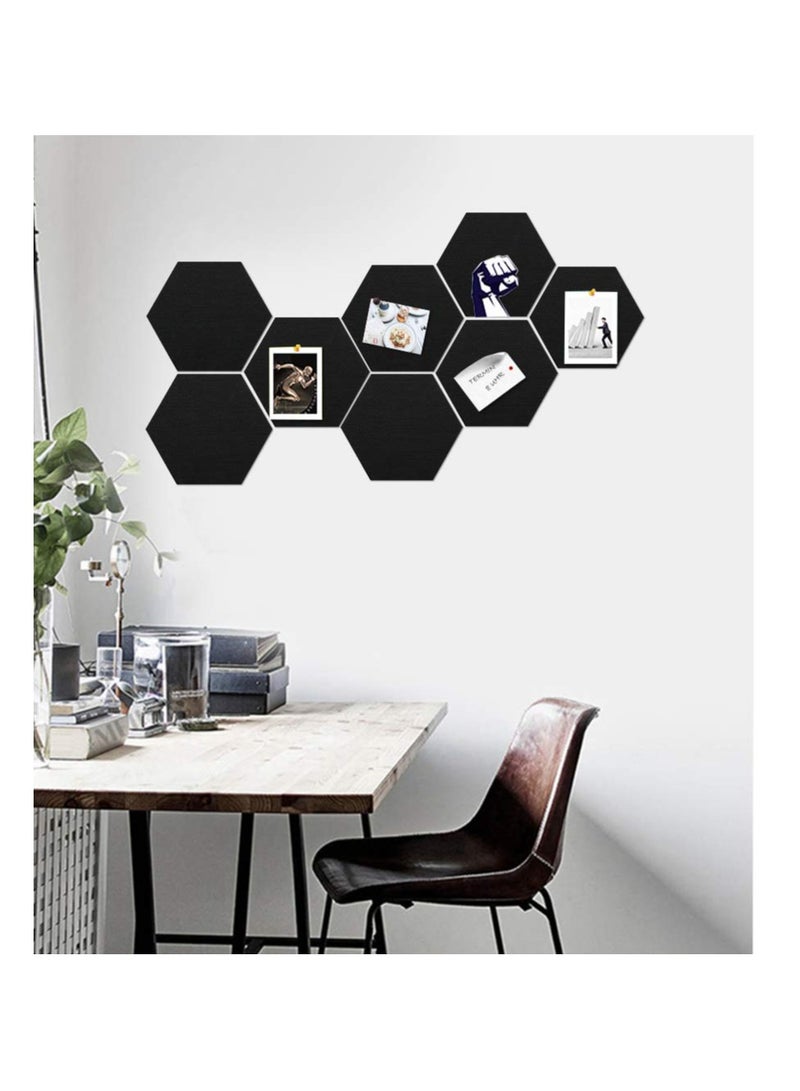 Hexagon Cork Board Tiles - Felt Wall Decor Panels, Kids Bulletin Board, Photo Tiles, Magazine Boards, Pinboards for Wall Decoration, Office Organization, Bedroom Wall Art - Image 4