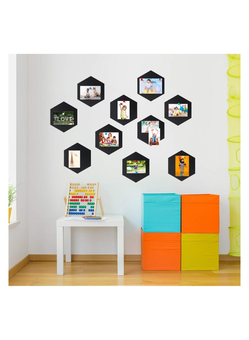 Hexagon Cork Board Tiles - Felt Wall Decor Panels, Kids Bulletin Board, Photo Tiles, Magazine Boards, Pinboards for Wall Decoration, Office Organization, Bedroom Wall Art - Image 5