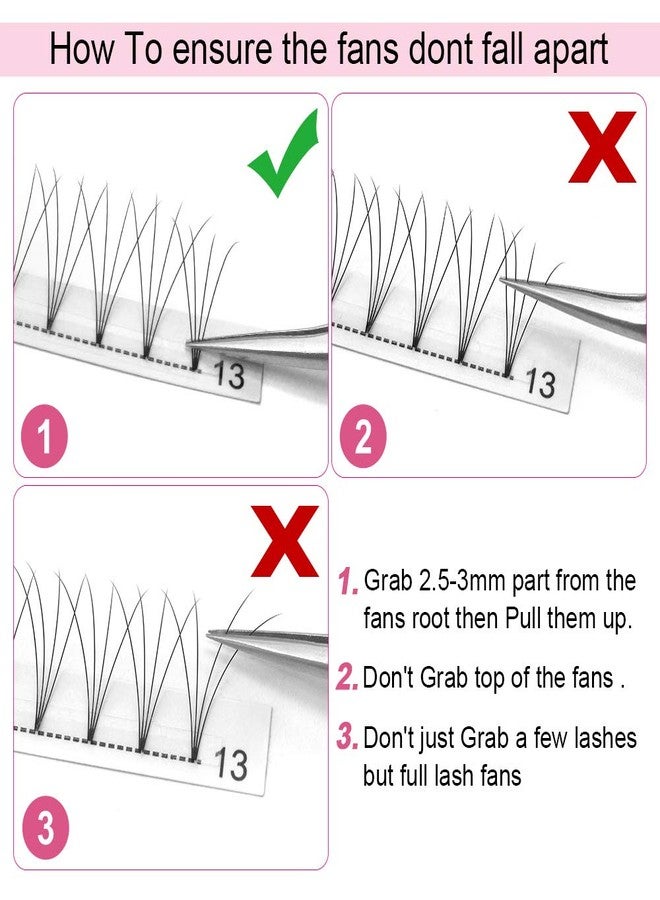 PRO LASHBEAUTY Premade Fans Eyelash Extensions 4D-C-0.10-10 Short Stem Premade Volume Eyelash Extensions .07 .10 C D Curl Pre made Lash Fans 9 to 20 mm Volume Lash Extensions (4D-C-0.10,10mm) - Image 5