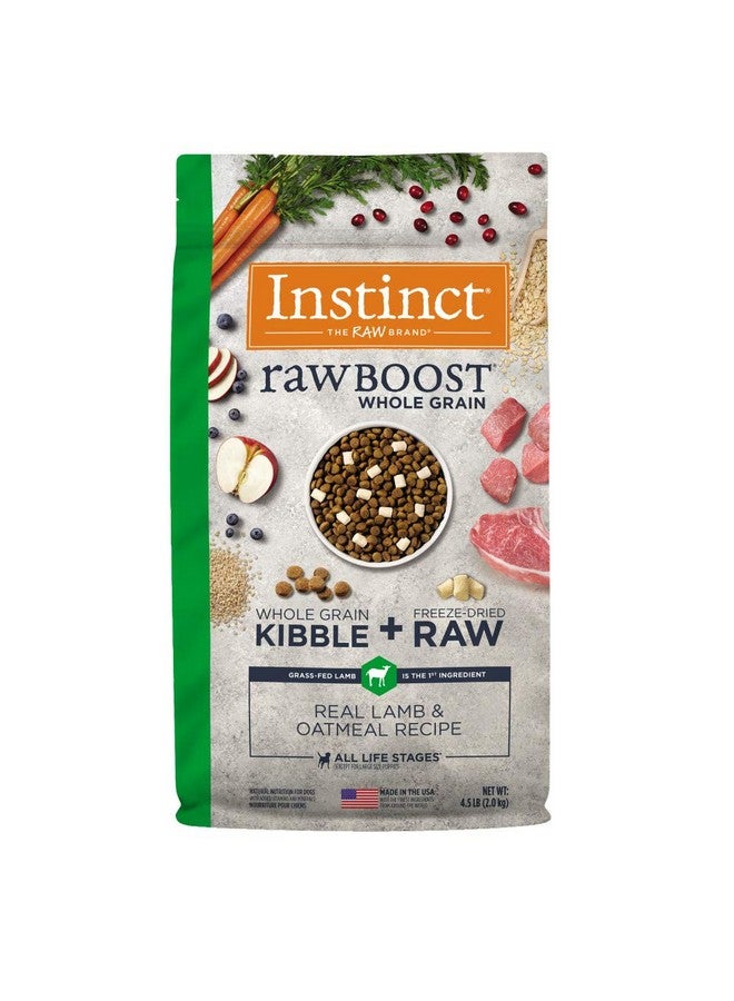 Instinct Raw Boost Whole Grain Real Lamb & Oatmeal Recipe Natural Dry Dog Food, 4.5 Lb. Bag - Image 1